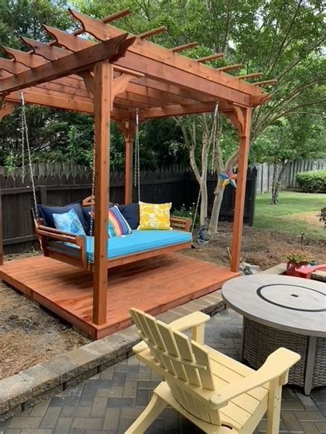 Cedar Pergola Swing Bed Stand Pergola Swing Cedar Pergola Outdoor