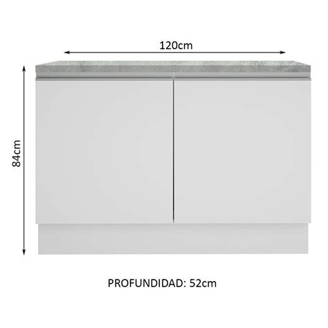 Gabinete Bajo Para Fregadero 120 Cm 2 Puertas Con Encimera Glamy Bla