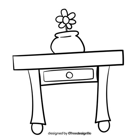 Table cartoon black and white clipart free download