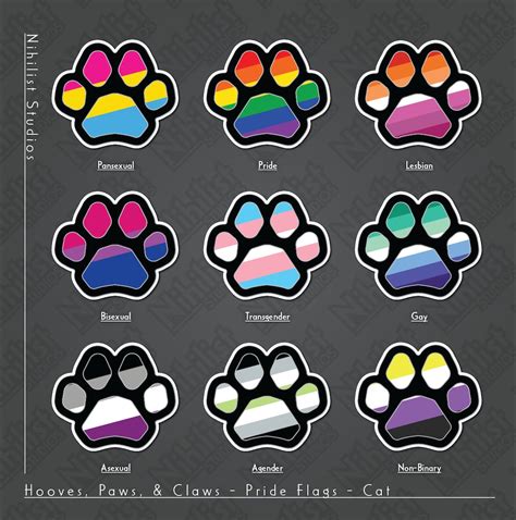 Hooves Paws And Claws Cat Pride Flags Water Proof Vinyl Etsy