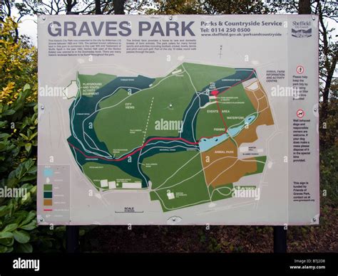 Graves Park Sheffield, map Stock Photo - Alamy