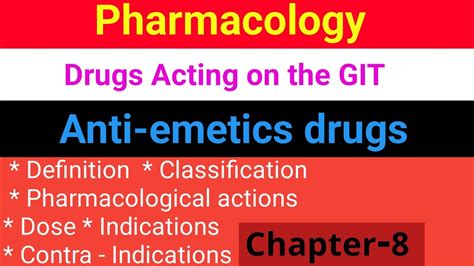 Drugs Acting On The GIT Anti Emetics Drugs Pharmacology