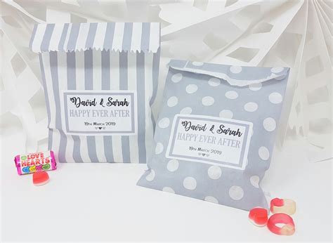 Personalised Wedding Favour Sweet Bags Sticker Birthday Candy Etsy