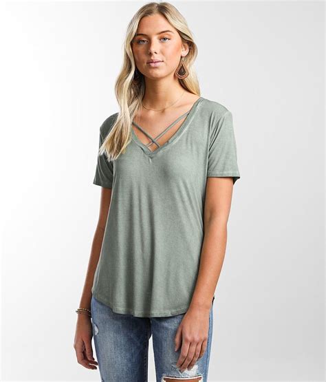 White Crow Sleek Crossroads T Shirt Womens T Shirts In Aqua Stone