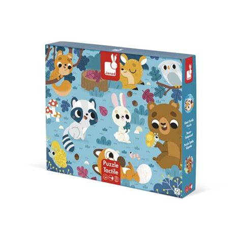 Puzzle tactile Janod Puzzle les animaux de la forêt carton 20 pièces