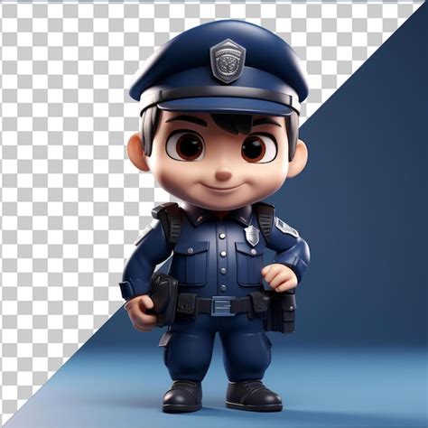 Premium PSD Transparent Background With Isolated 3d Police Officer