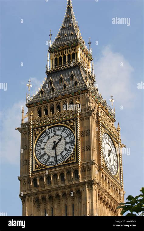 Closeup Of World Famous London Tourist Landmark Attraction Big Ben