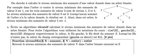 Exercice D Algorithme Sur Un Arbre Binaire Algorithmes Et Structures