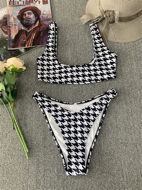 Custom Sexy Swimwear Houndstooth Bikini Swim Suit China Bikini And Swimwear Price