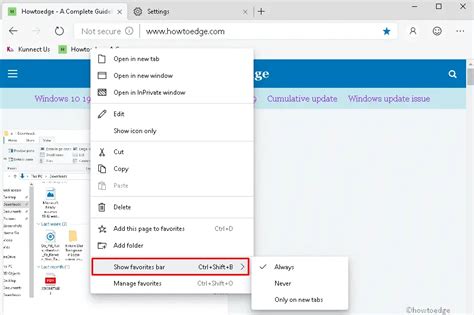 How to enable Favorites Bar in Microsoft Edge Chromium - Howtoedge