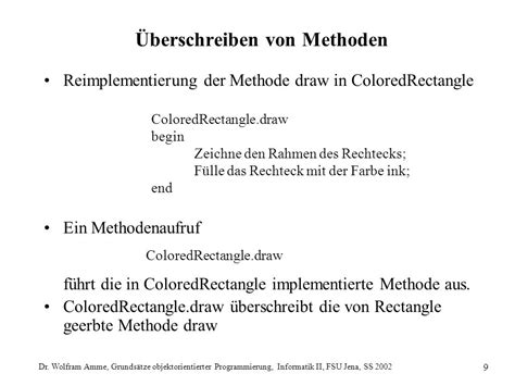 Grunds Tze Objektorientierter Programmierung Dr Wolfram Amme