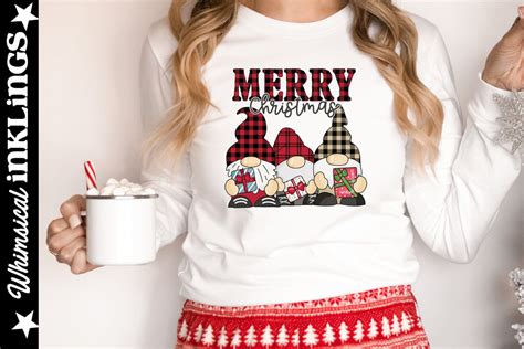 Buffalo Plaid Christmas Gnomes Sublimation Set So Fontsy