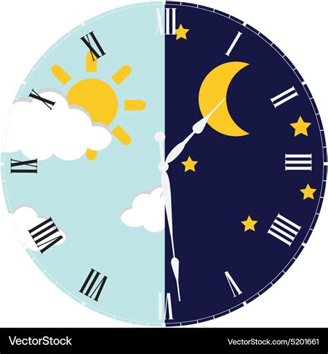 Clock day and night concept Royalty Free Vector Image