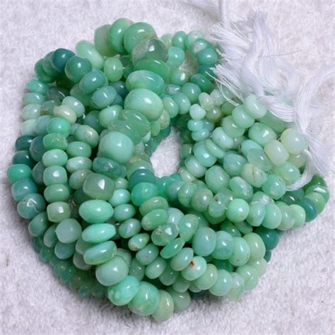 Natural Chrysoprase Smooth Rondelle Beads Shyama Gems