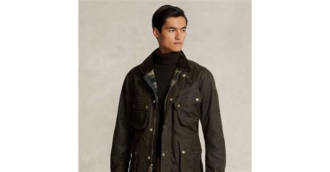 Ralph Lauren Oilcloth Biker Jacket In Black For Men Lyst