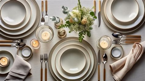 Premium AI Image | a table set for a dinner with a bunch of flowers and ...