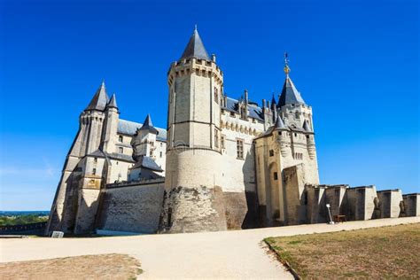 Chateau Saumur Castle in Castle Stock Image - Image of landmark, europe ...