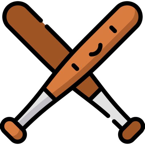 Baseball Bat Kawaii Lineal Color Icon