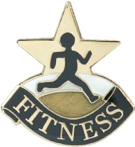 Fitness Lapel Pin With Presentation Box Chenille Letter Insignia Pins