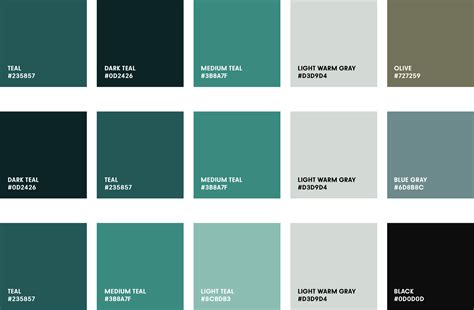 Teal color palette, Beige color palette, Modern color palette