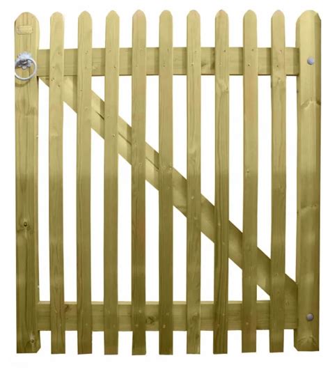 Mitre Topped Wooden Palisade Gates SCS FENCING