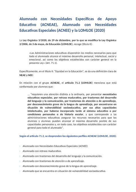 Alumnado Con Necesidades Especificas De Apoyo Educativo Alumnado Con