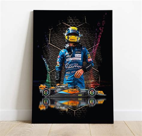 Lando Norris Mclaren Formula 1 Poster Print Wall Art High Quality