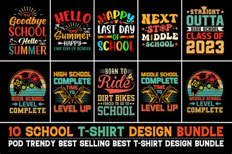 School T-Shirt Design Bundle - Buy t-shirt designs