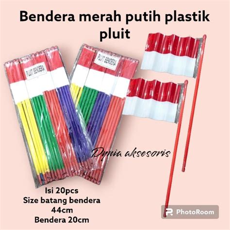 Jual Bendera Merah Putih Peluit Plastik Isi Pcs Murah Bendera Pluit