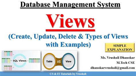 Dbms 18 Views In Database Table Vs View Dbms Sql Tutorial For Beginners Youtube