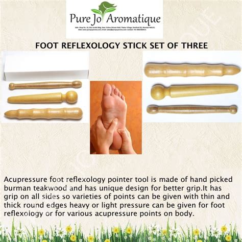 Purejoy Aromatique Burman Teak Wood Foot Reflexology Massage Stick Set