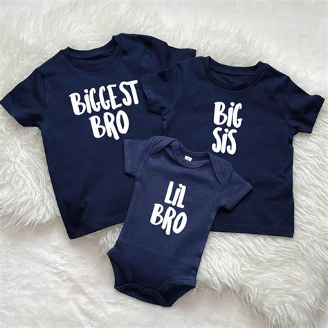 Sibling Tshirt Set Biggest Bro Big Bro Lil Bro Biggest Sis Etsy