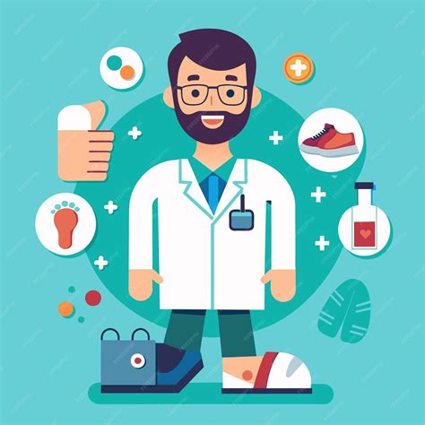 Podiatrist Vector Illustration Flat Style Foot Specialist | Premium AI