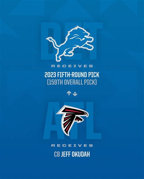 Detroit Lions On Twitter Lions Trade CB Jeff Okudah To Atlanta