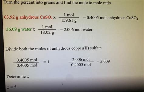 Solved Sample Data Mass of sample hydrated copper(II) | Chegg.com