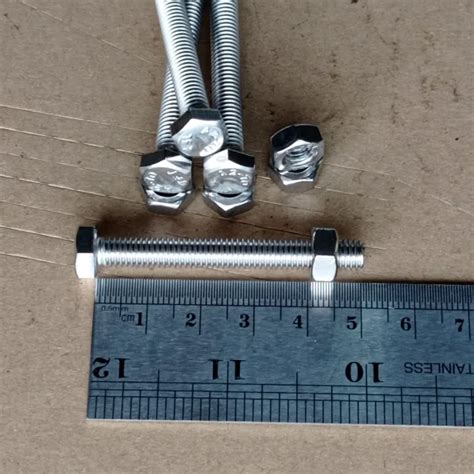 BAUT 10 STAINLESS STEEL M6X50 SS PANJANG 5CM 5 CM 50MM BAUT MUR M6 X 50