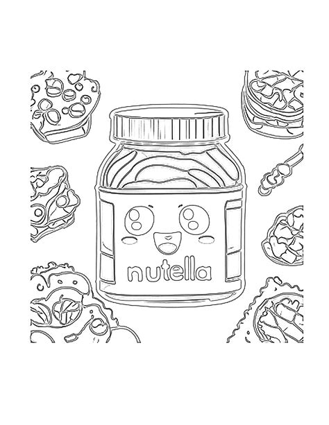 Coloriages Kawaii Nutella Imprimer