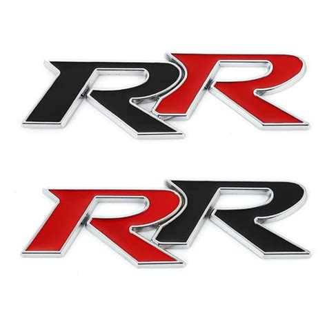 D Metal Rr Logo Car Stickers Emblem Decals For Honda Rr Civic Mugen