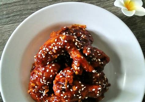 Resep Yangnyeom Tongdak Korean Spicy Chicken Wings Oleh Rezita May