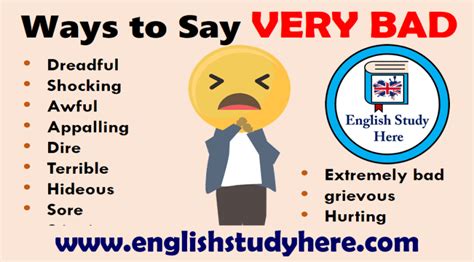 47 Ways To Say Very Bad In English English Study Here