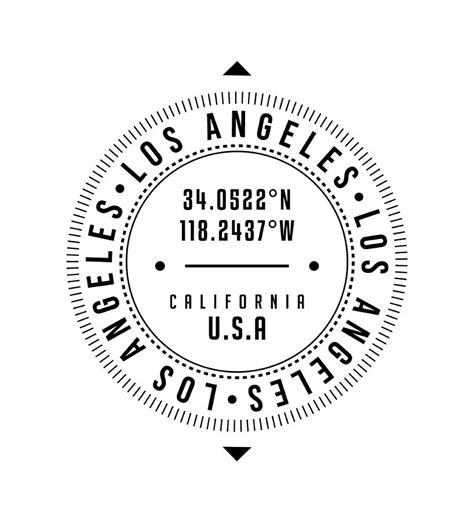 Los Angeles, California, USA - 1 - City Coordinates Typography Print ...