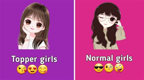 Topper Girls Vs Normal Girls 😍😉👱‍♀️👩‍🦳👱‍♀️😍😗😉 Youtube