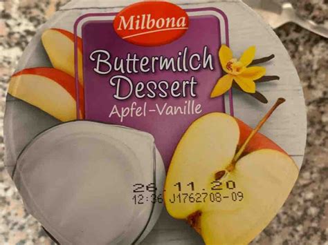 Milbona Buttermilch Dessert Apfel Vanille Kalorien Joghurt Fddb