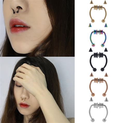 Piercing Falso De Acero Inoxidable Para La Nariz Para Mujeres Y Hombres