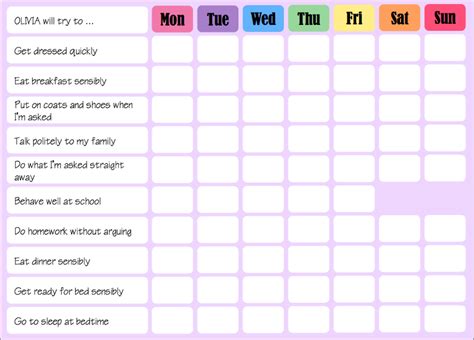 Kids Reward Chart