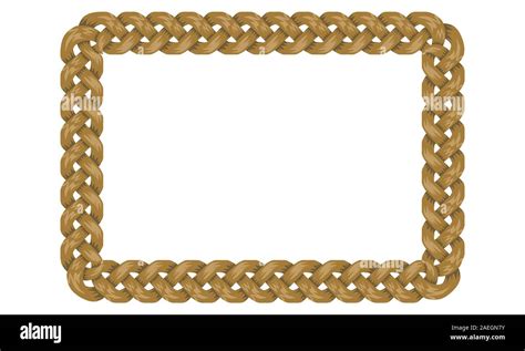 Woven Ropes Frame Or Border With Rectangle Shape With Copyspace For