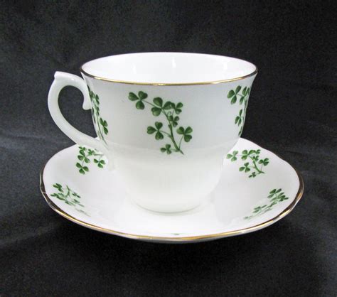 Vintage Arklow Irish Bone China Shamrock Tea Cup And Saucer Tea Cup