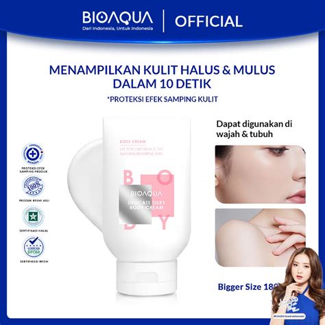 Jual BPOM BIOAQUA Delicate Silky Cream Wajah Body Cream 180g Dapat