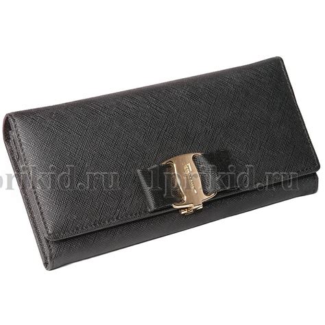 Кошелек Salvatore Ferragamo (Ферагамо) женский чёрный натуральная кожа ...