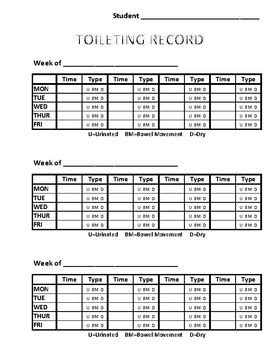 Toileting Chart Printable